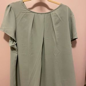 Shein Curve Green Scoop Neck Blouse